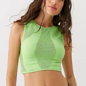 Urban Outfitters Out‎ From Under Eyes On Me Seamless Mesh Top In Lime XS NWOT